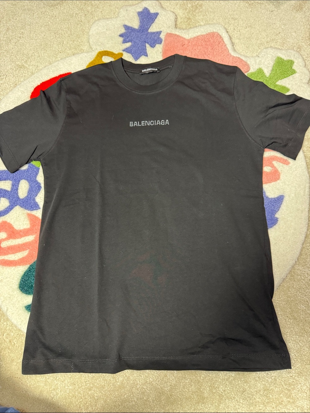 Balenciaga Black Short-Sleeve Logo Tee